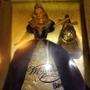 Vintage Barbie Millennium Princess Doll in Navy and Silver Gown. Collectible!